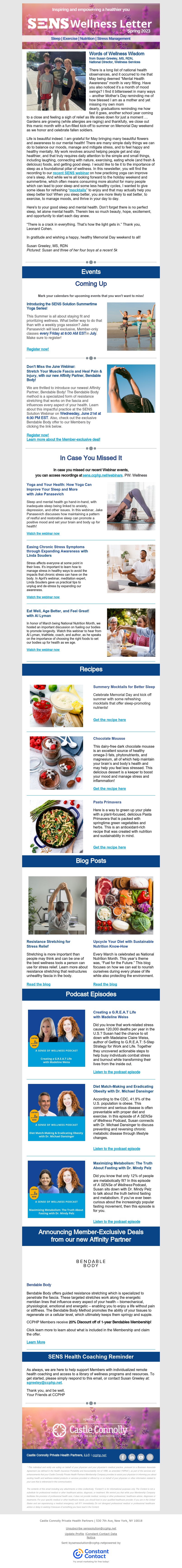 SENS Wellness newsletter Q2 - Spring 2023